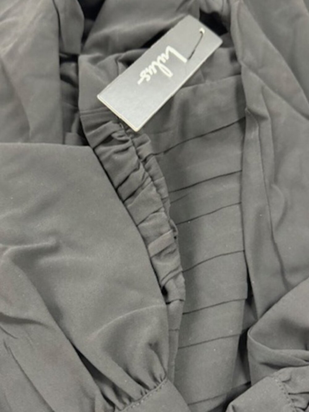 Lulus Major Inspo Black Ruched Long Sleeve Mini Dress NWT - Picture 9 of 10